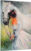 Bilder auf glas - Einteilig - Frau Wiese Pferd - 70x100cm - Produktbild-Vorschau 1