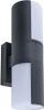 A modern, cylindrical LED wall light with an anthracite finish and white light panels. Podgląd zdjęcia produktu