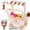 Hölzerne Eisdiele für Kinder - Wagen auf Rädern mit Zubehör Produktbild-Vorschau 4