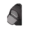 A close-up view of the interior of a black backpack, showing a tablet in a dedicated compartment. Produktbild-Vorschau