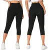Damen Leggings 3/4 - Hoher Bund - Größe M - Schwarz - Capri Produktbild-Vorschau 1