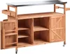 BELIANI Outdoor Kücheninsel Hellbraun Tannenholz Edelstahl Produktbild-Vorschau 5