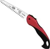 A folding saw with a red and black handle and a silver blade is shown against a white background. Podgląd zdjęcia produktu