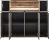Highboard 150 cm in grau mit Eiche inkl. Beleuchtung Produktbild-Vorschau 2