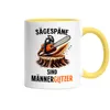 Sägespäne sind Männerglitzer Kettensäge Tasse Gelb Produktbild-Vorschau 2