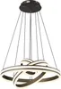A modern chandelier with multiple intertwined rings, illuminated. Produktbild-Vorschau