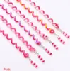 6 Haar Spiralen Flechten Braider Bunt mit Strass Pink Produktbild-Vorschau 1