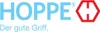 The image displays the brand name HOPPE and its slogan "Der gute Griff." along with a hexagonal logo containing the letter 'H'. Produktbild-Vorschau