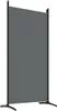 A single gray room divider with black metal legs and frame, isolated on a white background. Voir les images du produit
