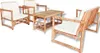 A bamboo garden lounge set with white cushions is displayed against a white background. Anteprima dell’immagine prodotto