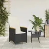 vidaXL Gartensessel Verstellbar mit Kissen Schwarz Poly Produktbild-Vorschau 3