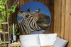 MuchoWow® Gartenposter Outdoor-Poster Rund Zebra - Lustig - Produktbild-Vorschau 2