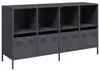 vidaXL Sideboard Anthrazit 135x39x73,5 cm Kaltgewalzter Produktbild-Vorschau 2