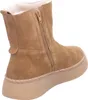 A single brown boot with white fur lining and a thick sole, shown from the side and back. Voir les images du produit