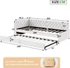 A diagram of a white bed with dimensions indicated by numbers and lines. Produktbild-Vorschau