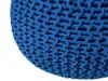 BELIANI Puf taburetka modrá okrúhla bavlnená 50 x 35 cm Náhľad obrázku produktu 5