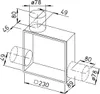 Technical drawing with dimensions of a ventilation component. Anteprima dell’immagine prodotto