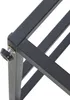 A close-up view of the corner of a black metal plant stand, showing a leveling foot. Náhled obrázku produktu