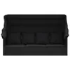 A black outdoor lounge bed with a canopy and cushions, shown from a top-down perspective against a white background. Produktbild-Vorschau