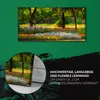Küche Wohnzimmer Wand Leinwand Uhr 60x30 Malerei Wald Bäume Produktbild-Vorschau 5