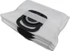 A stack of white vacuum cleaner bags with black plastic connectors. Produktbild-Vorschau