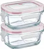 Two glass food storage containers are stacked on top of each other against a white background. Náhled obrázku produktu