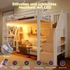 okwish Podkrovní postel 90×200 s policovými úrovněmi a LED Náhled obrázku produktu 3