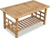 A natural bamboo coffee table with a lower shelf. Anteprima dell’immagine prodotto