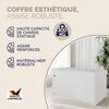 CASARIA® Banc de rangement blanc 80 x 40 x 40 cm Siège Voir les images du produit 3
