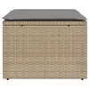 Gartenhocker mit Kissen Beige 55x55x37 cm Poly Rattan Produktbild-Vorschau 4