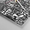 Wanduhr - Quadrat - Glasuhr - Graffiti modern - 30x30cm - Produktbild-Vorschau 5
