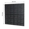 A grid of black plastic storage modules is shown against a white background, with dimensions indicated. Anteprima dell’immagine prodotto
