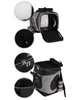 Collage of images showing details of a pet backpack. Produktbild-Vorschau