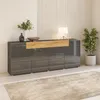 OXM Kommoden Toledo Anthrazit glänzend / Eiche Enkel 208 x Produktbild-Vorschau 3