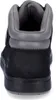 The back view of a black Timberland boot with gray accents. Produktbild-Vorschau