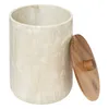 A cylindrical trash can with a wooden lid, shown on a white background. Podgląd zdjęcia produktu