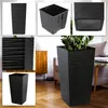 A collage of images showing a black textured planter from different angles and in a home setting. Anteprima dell’immagine prodotto