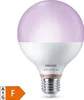 A Philips Wiz Connected smart LED light bulb with a purple glow. Produktbild-Vorschau