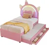 MODFU Kinderbed, gestoffeerd bed 90x200 cm met Productafbeelding-voorbeeld 9