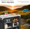 Cuisine de camping en aluminium 97 x 47,5 x 78 cm - noir Voir les images du produit 4