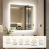 WISFOR LED Badspiegel mit Beleuchtung 80x80cm, Spiegel mit Produktbild-Vorschau 4