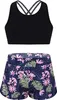 Mädchen Tankini Bikini Set Gr. 146-152 Cm Blumen Aufdruck Produktbild-Vorschau 1
