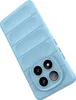 A light blue phone case with a textured back and a camera cutout. Produktbild-Vorschau
