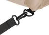 A close-up of a black carabiner clip attached to a tan fabric. Náhled obrázku produktu
