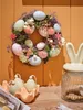 Osterkranz mit Dekoeiern & Blumen 23cm Kunststoff Bunt Produktbild-Vorschau 2