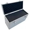 An open silver aluminum case with black foam lining. Produktbild-Vorschau