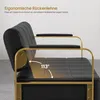 3-Sitzer Sitzbank mit goldenen Armlehne, Polsterbank mit Produktbild-Vorschau 4