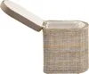 A woven laundry basket with its lid open, shown against a white background. Produktbild-Vorschau