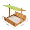 Sandkasten aus Holz mit Sitzbank Dach Abdeckung Imprägniert Produktbild-Vorschau 6