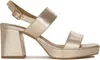 Elegante Damensandalen Gold aus Naturleder mit 8 cm Produktbild-Vorschau 1
